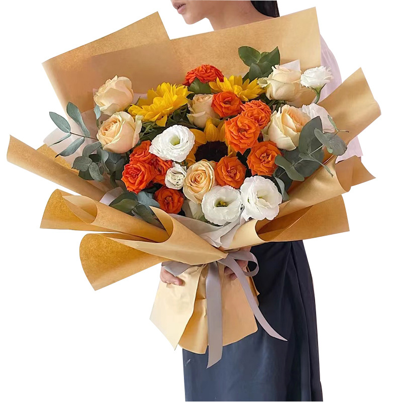 Picture of Zexiang solid color Kraft paper flower fruit gift box wrapping paper flower shop floral diy flower packaging material