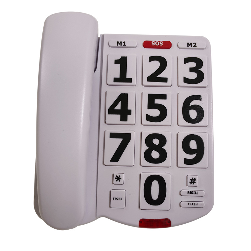 Picture of Home landline large number large button elderly fixed wired telephone three groups of speed dial large discount