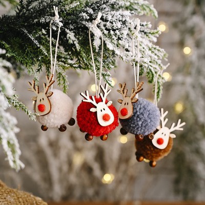 Christmas decorations five-pointed star doll deer ornaments creative puppet showcase desktop plush small pendant ornaments