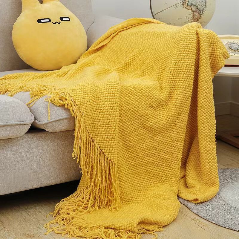 Picture of Advanced Entry Luxury Bean Blanket Autumn and Winter Travel Office Sofa Blanket Nap Shawl Warm Solid Color Aviation Blanket