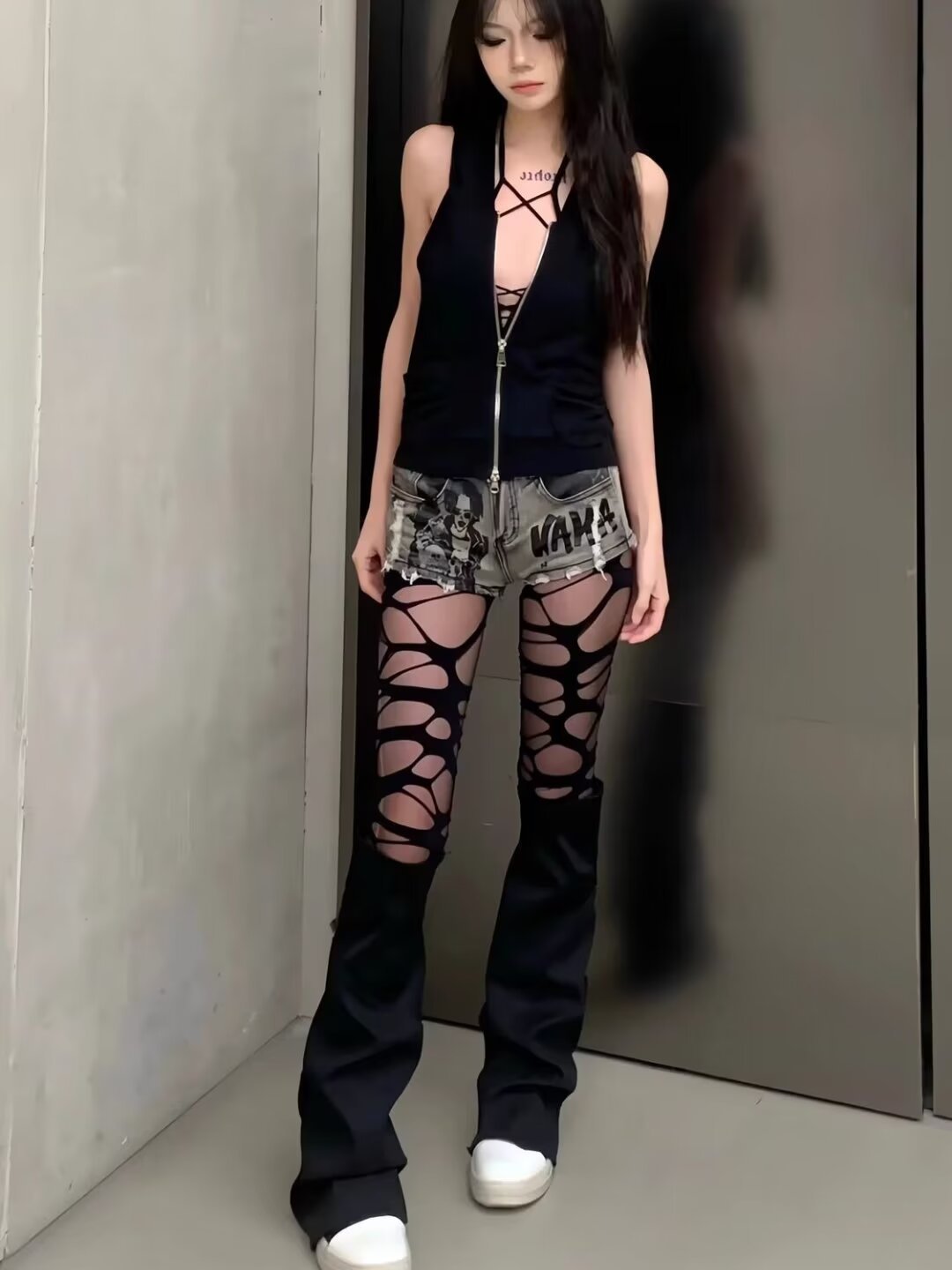 Stretch Jeans High Waist Slim Black Pants Tight Shorts Straight Wide Leg Hot Pants Women's Summer 2023 New