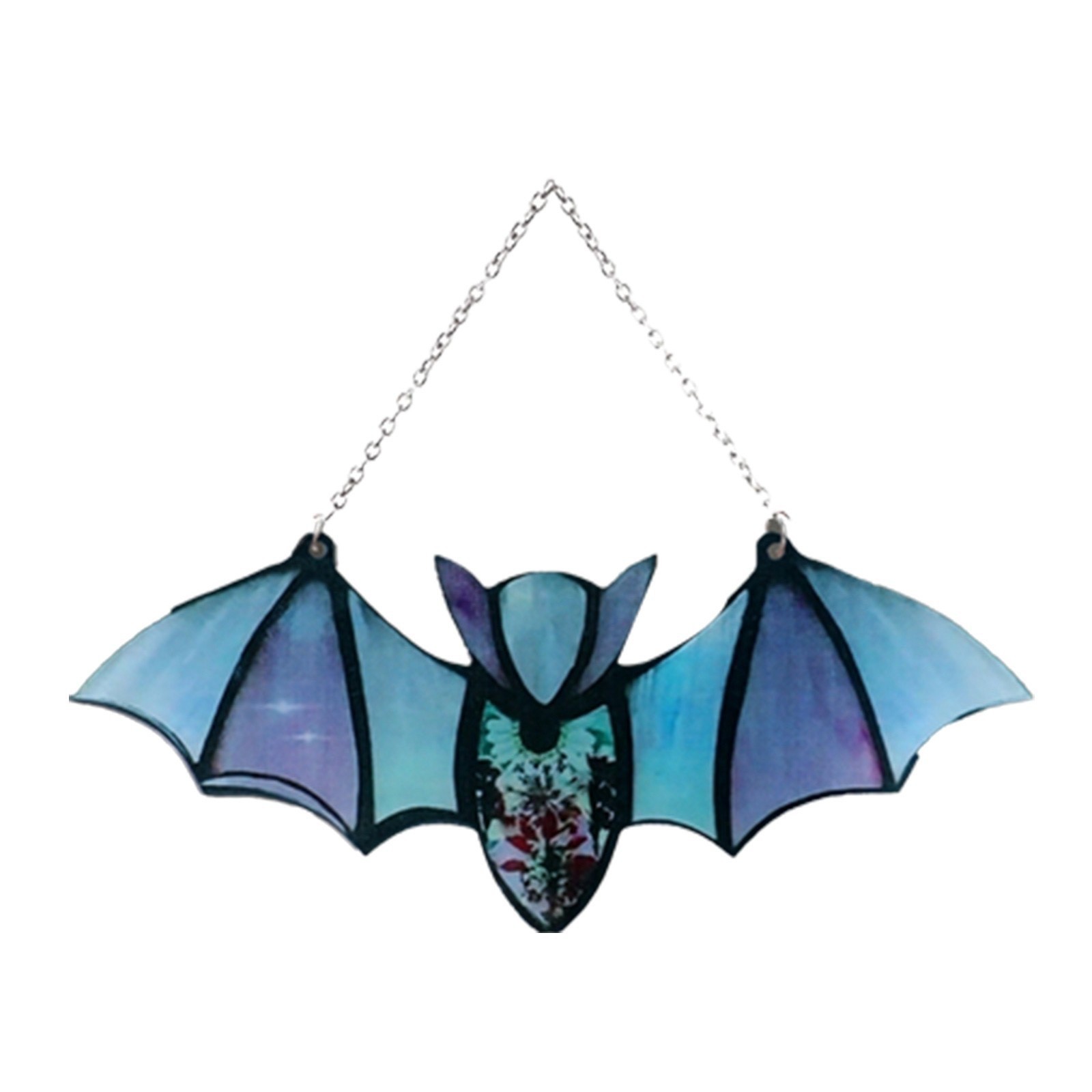 Picture of Halloween Decoration Hanging Acrylic Bat Window Wall Pendant Halloween Home Decoration Colorful Bat