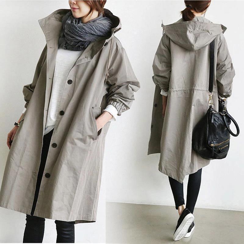 Picture of 2023 New Women's Windbreaker Autumn Mid-Length Small Casual Style Waist 8 Colors Select Fashionable and Easiest for Match