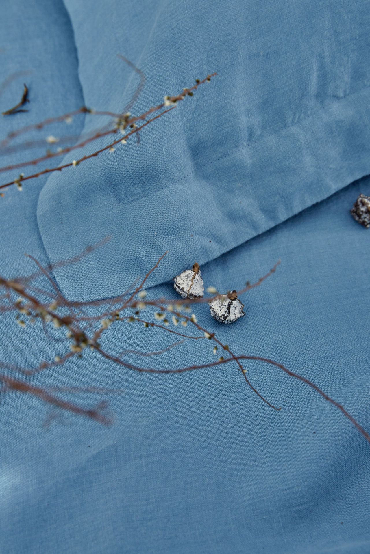 Picture of Linen Denim Blue Woven Wide Cloth French Linen Enzyme Washing Material Blue Linen Fabric Sand Washing Cloth