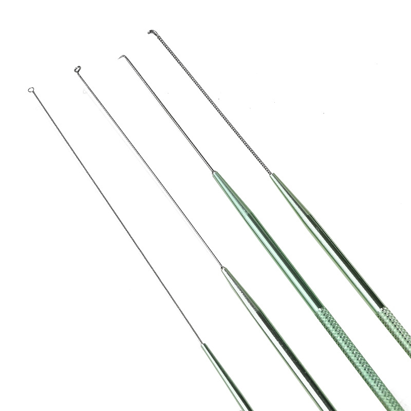 Picture of Ear picking tool green aluminum handle 12-piece set suit professional high-end ear shovel mushroom head ear spoon ear hook for technicians
