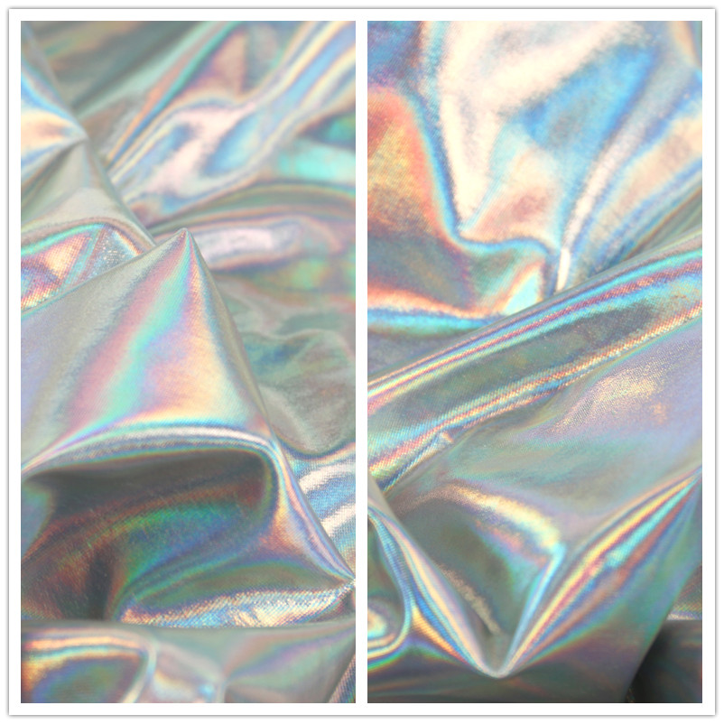 Student Clothing Graduation Design Homework Fabric Silver Elastic Laser Fantasy Soft Colorful Reflective Water Fashion