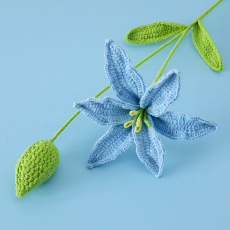 Picture of Centennial Haohe Handmade Crochet Flower Bud Large Lily Flower Branch Home Decoration Simulation Flower Decoration Immortal Lily Flower