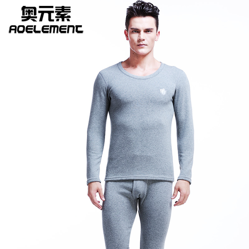 Picture of Men's Thermal Underwear suit Thickened fleece-lined Autumn and Winter Round Neck Autumn Clothes Autumn Trousers Youth Cold-proof Tight Cotton Sweater