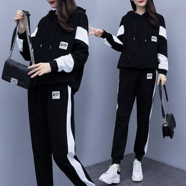 Large Size Casual Sportswear Set Women's 2022 Spring New Fat Sister Loose Slimming Fashionable Two-piece Set Women's Trendy