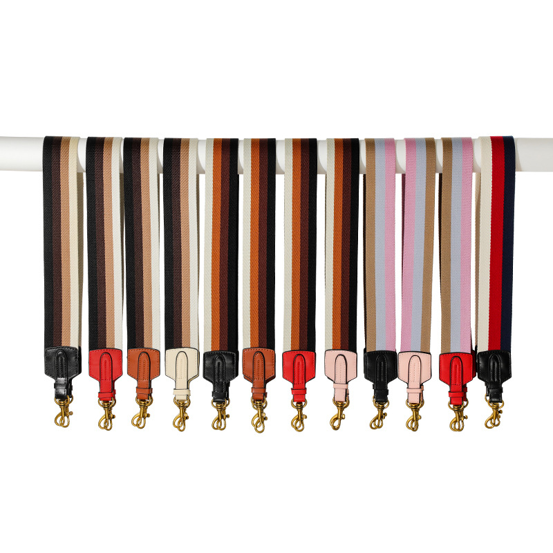 F-91 Suitable for Bag Crossbody Strap Colorful Easy-to-Rap Contrast Canvas Bag Strap Widened Non-adjustable Shoulder Strap