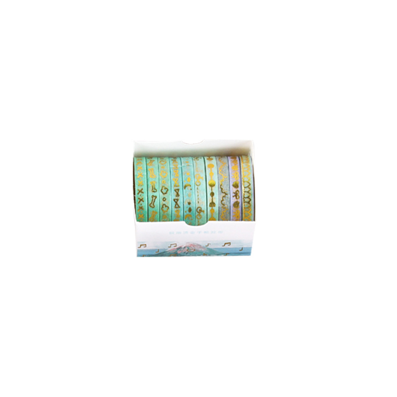 Picture of National tide color bronzing and paper tape 18 volumes of student hand account book collage decorative dividing line hand account tape set