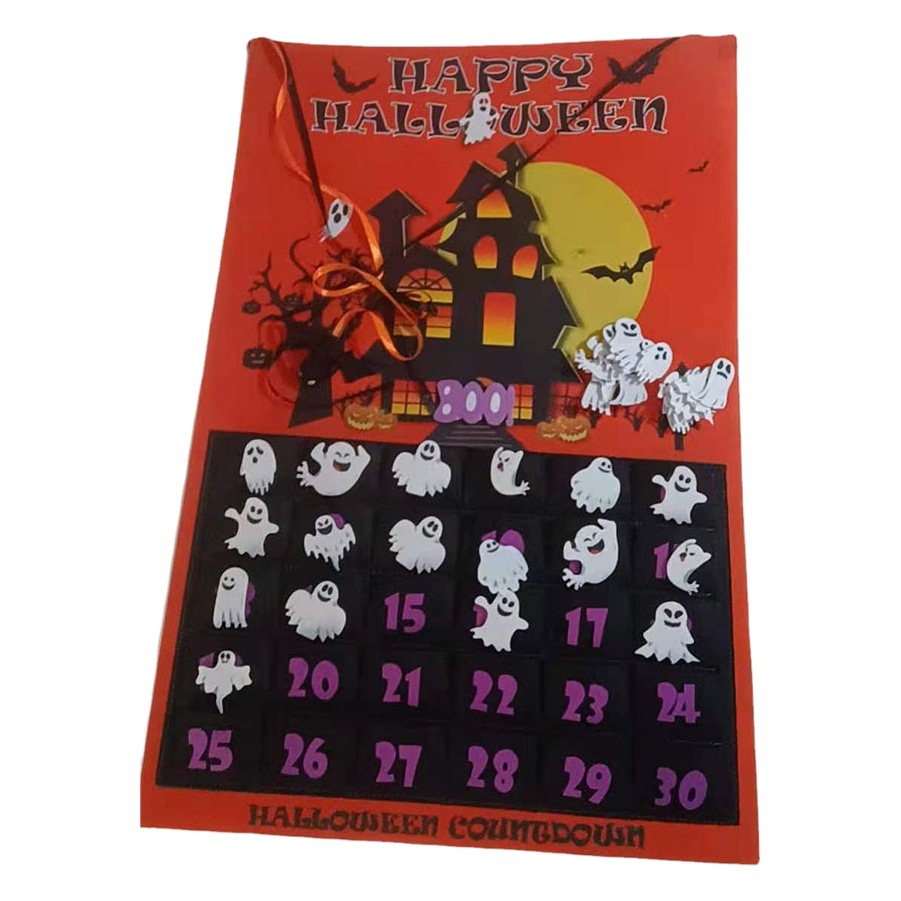 Halloween Advent Calendar Detachable Chronograph Wall Calendar Felt Christmas Calendar Halloween Hanging Decorations