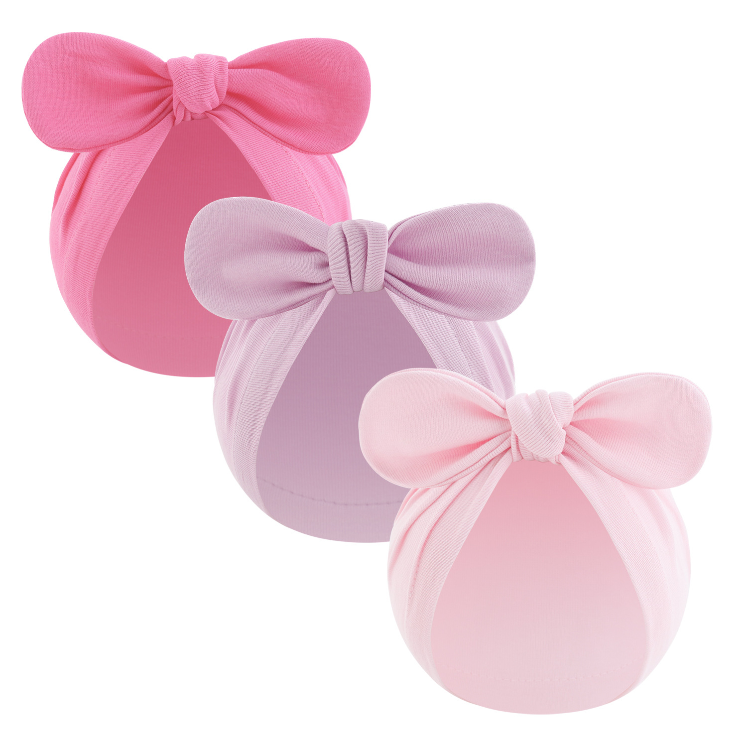 Picture of New children's solid color turtle cap baby Indian cap baby ball knotted cap ins Europe and America wholesale rabbit ear cap