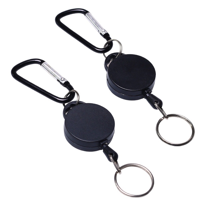 Ski Carabiner Easy-Pull Buckle Outdoor Key Pendant Round Telescopic Buckle Lanyard Buckle Plastic Easy-Pull