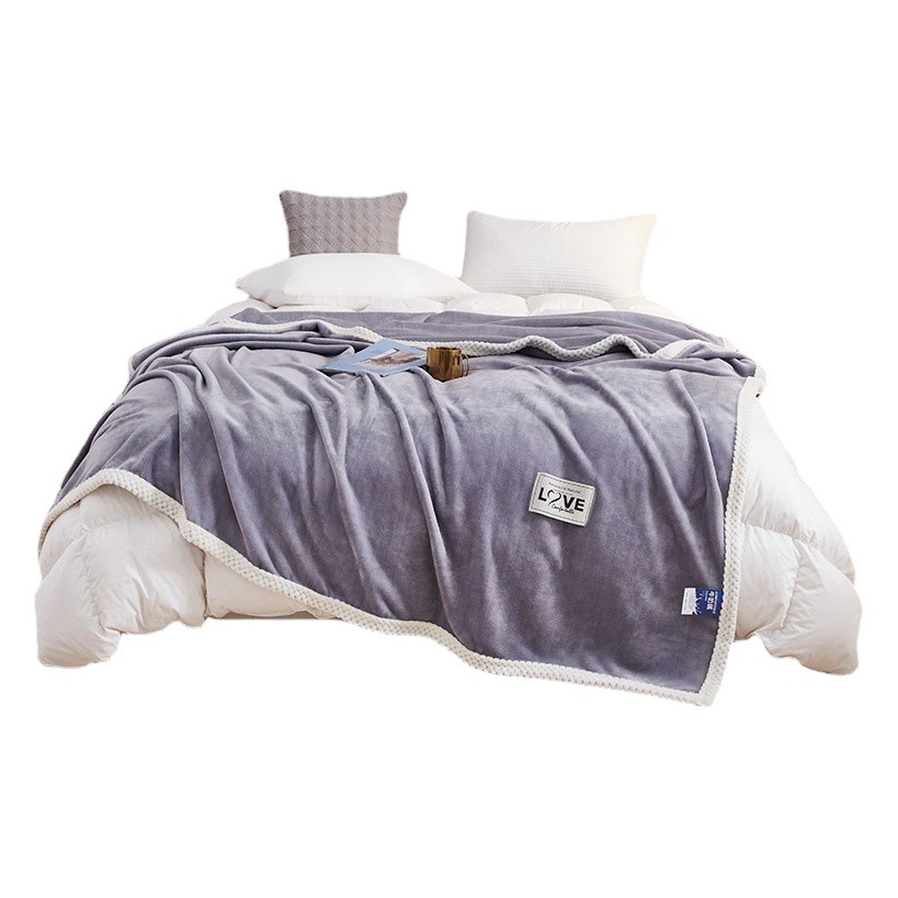 Blanket Solid Color Milk Velvet Blanket Thickened Warm Gift Blanket Air Conditioning Blanket Cross-Border Falai Velvet Office Nap Blanket