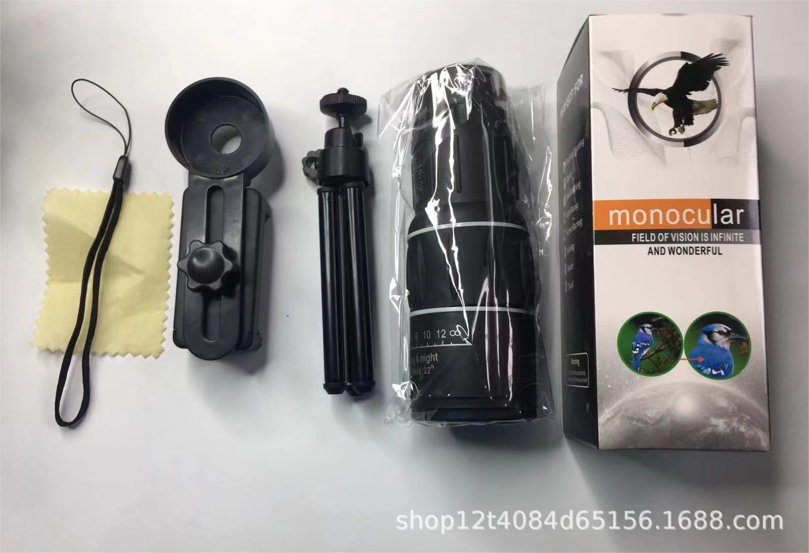 Picture of Monocular High-Power High-Definition 16X52 Telescope Manufacturer Low-Light Night Vision Mobile Phone Camera Outdoor Telescope