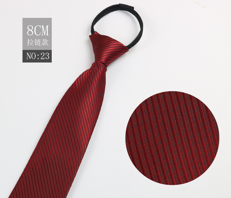 Picture of Factory Black Men's Tie Striped Blue Business Tie Lazy People Knot Free Zipper Tie in stock Wholesale