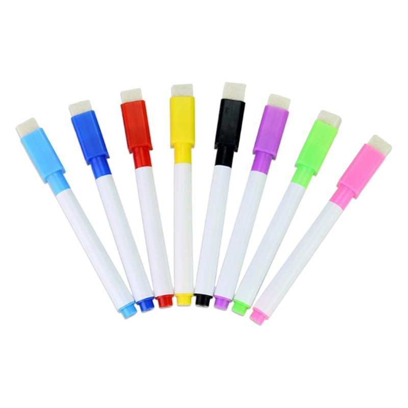 Factory wholesale black color whiteboard pen creative with brush water-based environmental protection small erasable pen advertising LOGO lettering