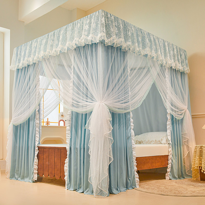 Mosquito Net New Style Windshield Bed Curtain Palace Integrated Household Bed Curtain Double Shaded Door Dustproof Princess Floor