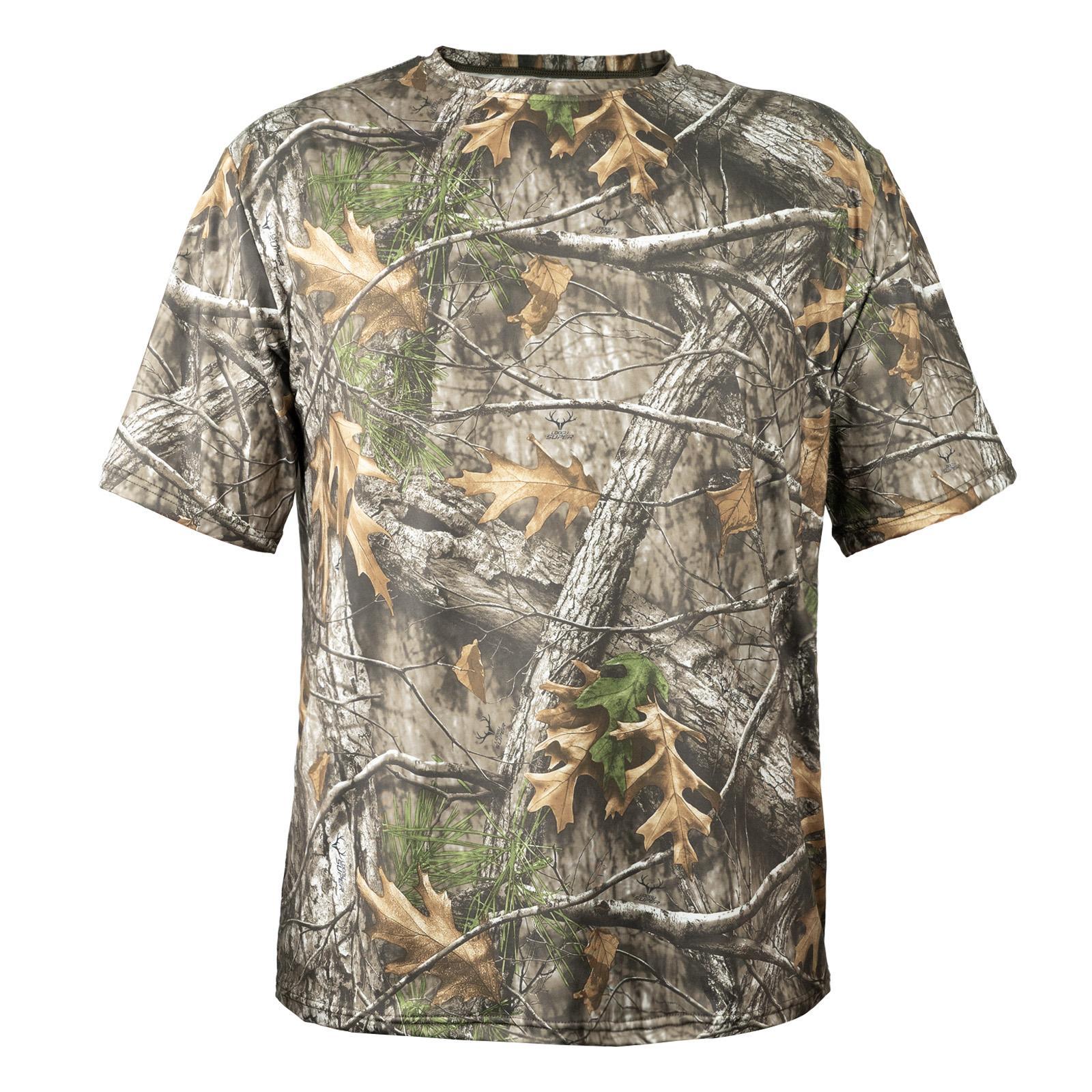Picture of Short-Sleeved Round Neck T-Shirt Hunting Bird Watching Photography Big Tree Camouflage Men's Sun Protection Quick-Drying Outdoor Hunting Fishing T11