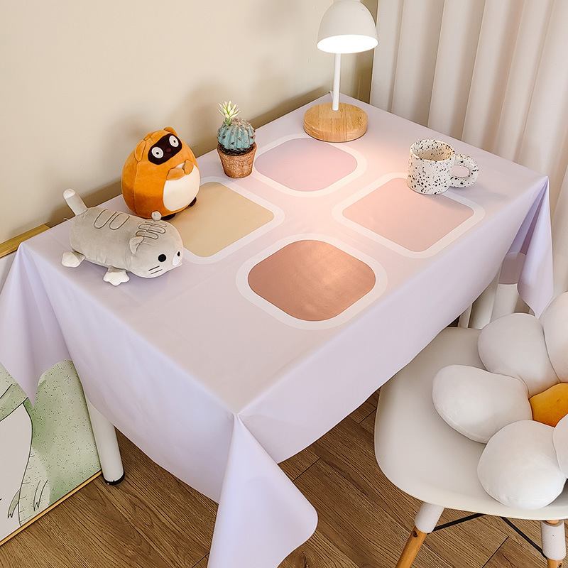 Picture of Tablecloth Waterproof and Oil-proof PVC Coffee Table Table Mat Dining Table Tablecloth Picnic Stall Student Desk Dormitory Decorative Cloth