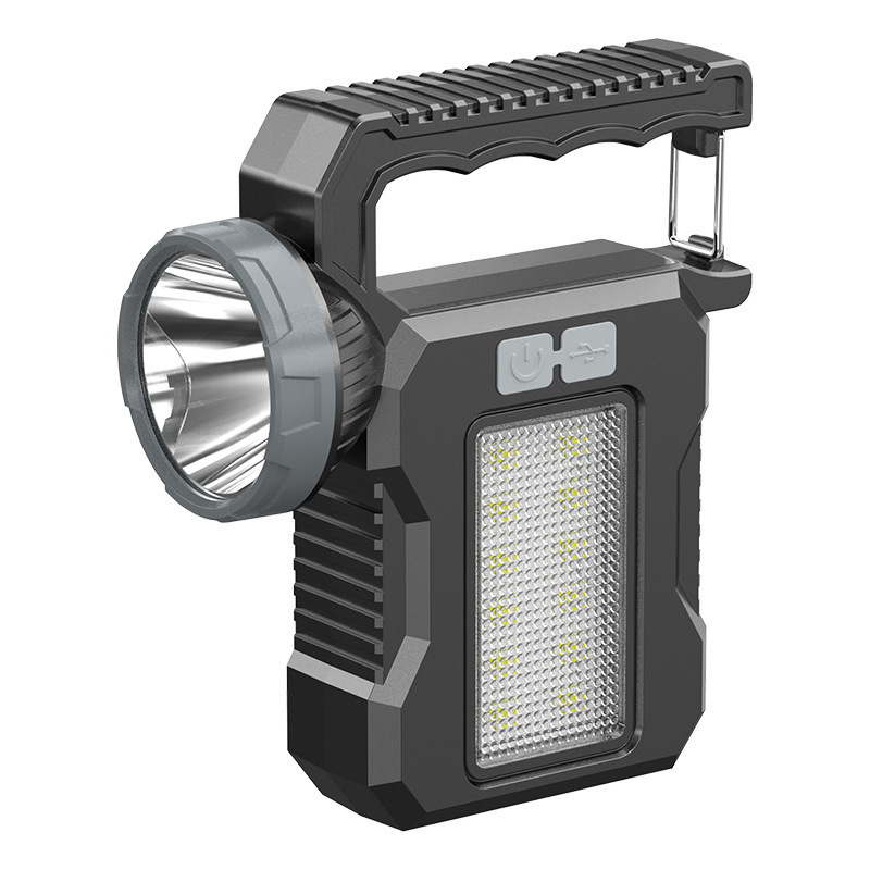 Picture of Led Multifunctional Solar Flashlight Satchel Light USB Charging Outdoor Waterproof Strong Light Searchlight Cob Emergency Light