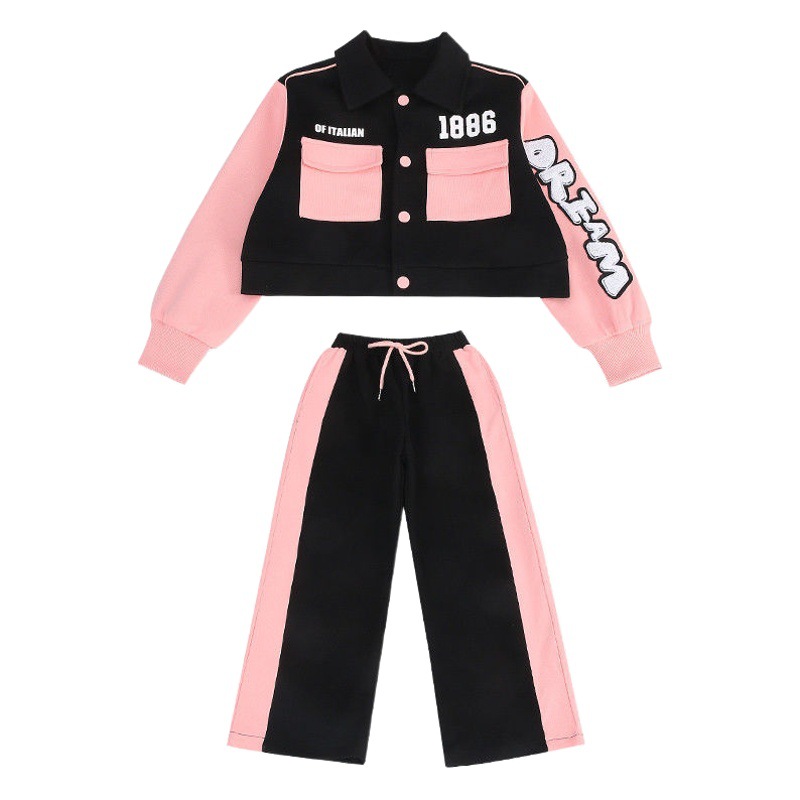Girls' Autumn Clothing, Students' Spring & Fall Jackets, New Big Kidsren's Pants, 13-Year-Old Sports Kidsren's Clothing, Handsome Hip-Hop Suits