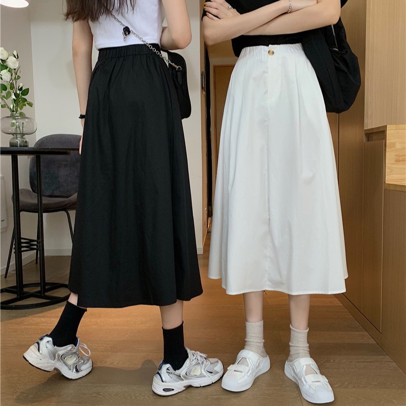 chubby girl Korean-style A- line skirt puffy high waist slimming Hong Kong-style autumn and winter umbrella skirt plus size women's mid-length 2023