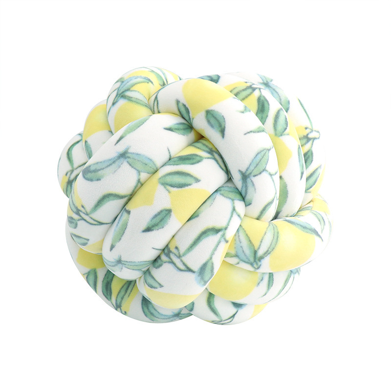 Picture of Ins Popular Three-Strand Rope Knotted Round Ball Home Fabric Creative Hand-Woven Decorative Pillow Cushion Lumbar Cushion