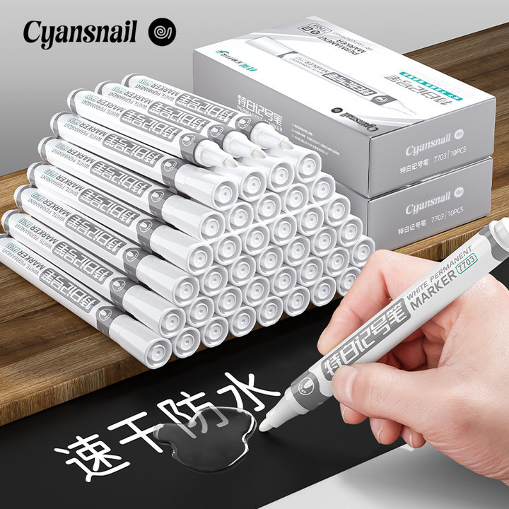 White Marker Pen Large Capacity Waterproof Thick Head Industrial Quick-Drying Paint Pen Large Tire Art Painting Oil Pen