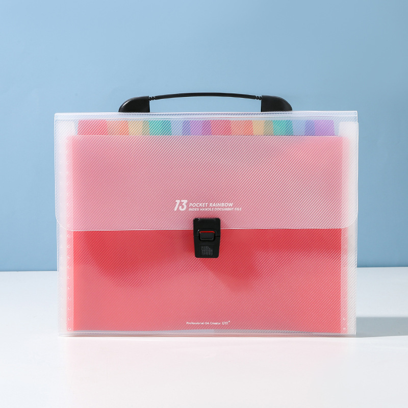 Picture of A4 student portable organ bag rainbow multi-layer classification folder large capacity bill storage file bag wholesale