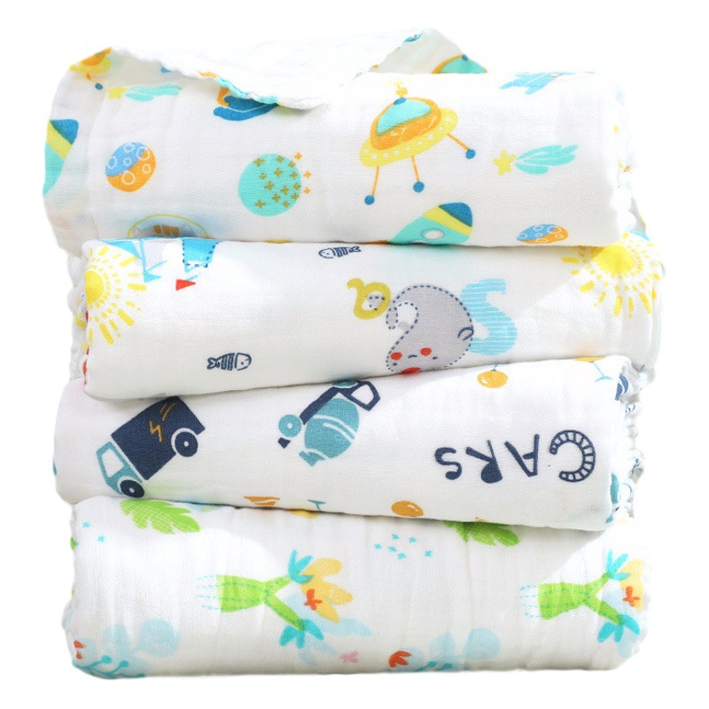 [strict selection] cotton baby bath towel newborn coated six layers of gauze blanket newborn products children's bath towel
