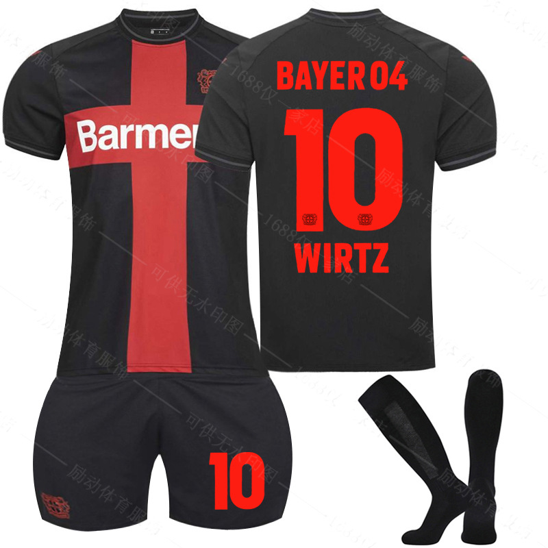 Picture of 2324 Bundesliga Bayer Leverkusen Home Football Uniform No.10 Wertz 30 Flinpeng 34 Zaka Champion Uniform Jersey