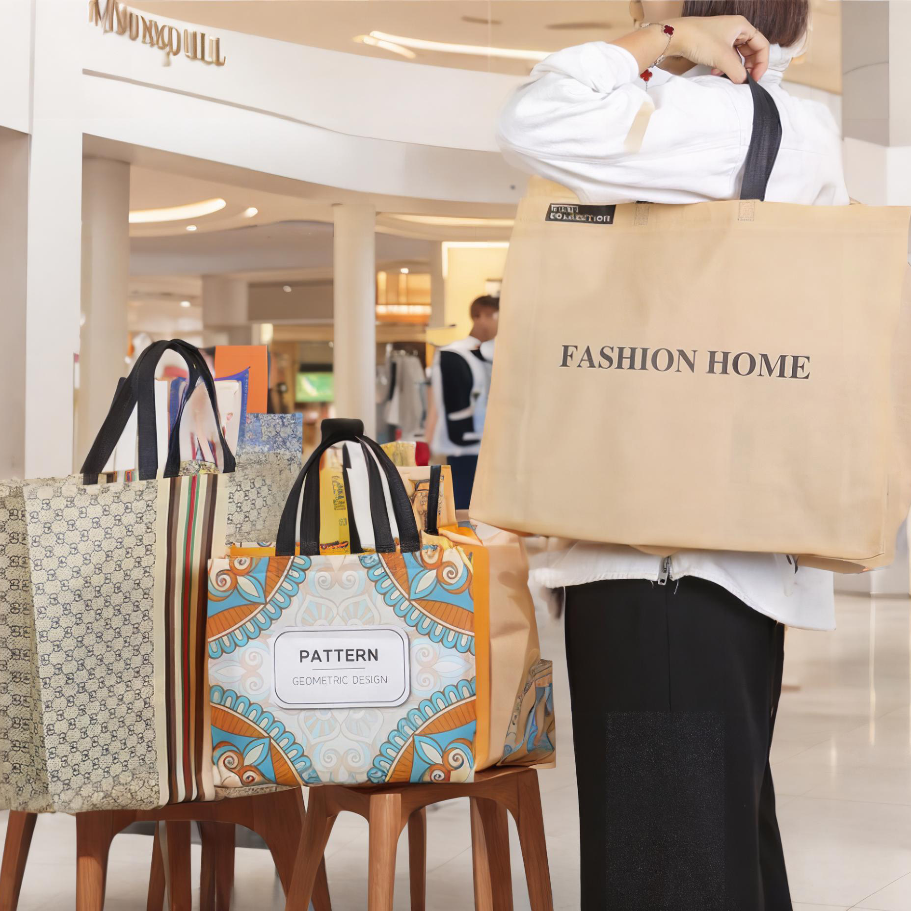 Factory custom clothing store non-woven packaging bag clothes packaging bag gift shopping handbag custom LOGO