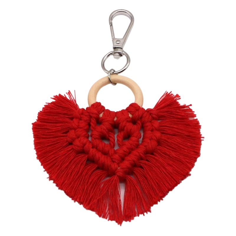 ins Style Cotton Woven Small Pendant Bag Decorative Colorful Tassel Cotton Rope Woven Keychain Amazon Cross Border
