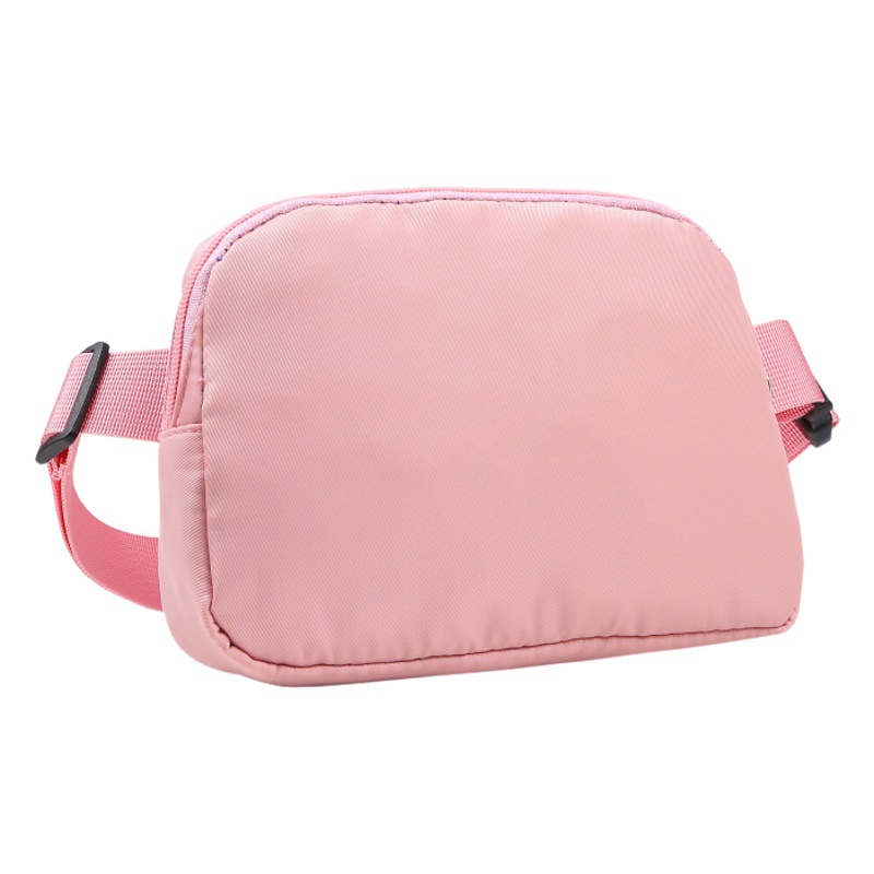 Casual Women's Waist Bag Sweet Pink Small Square Bag Mesh Layer Adjustable Shoulder Strap Crossbody Shoulder Mobile Phone Bag Batch