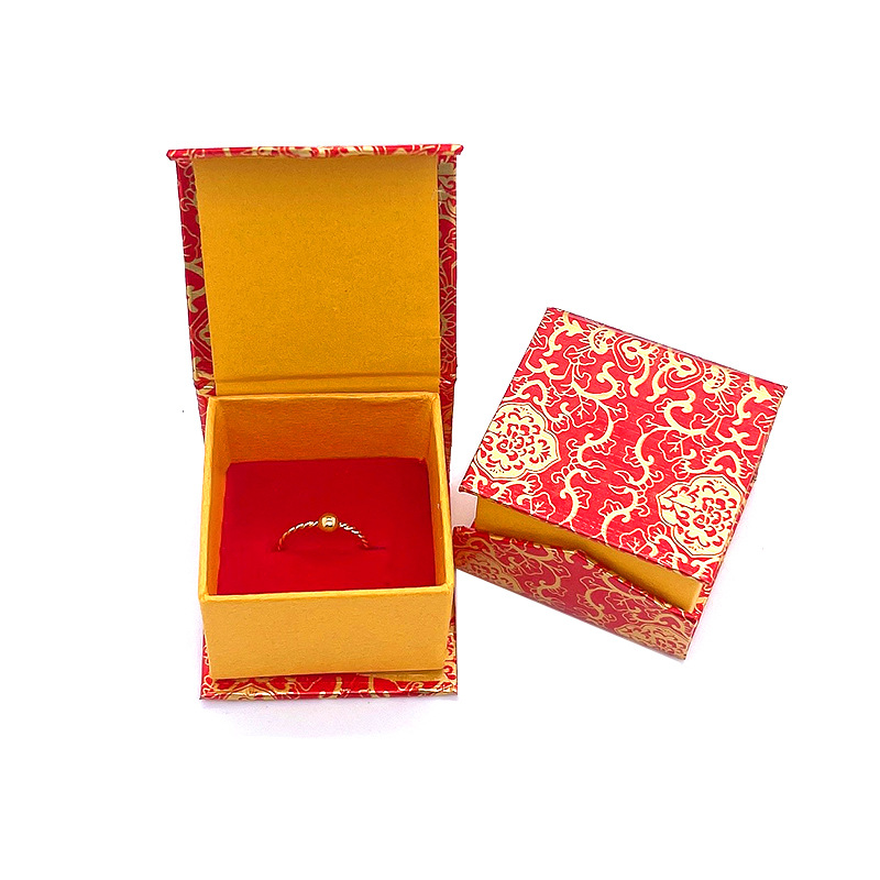 Red golden dragon ring box jewelry packaging box ear stud box printing pendant box jewelry Jade storage earrings box