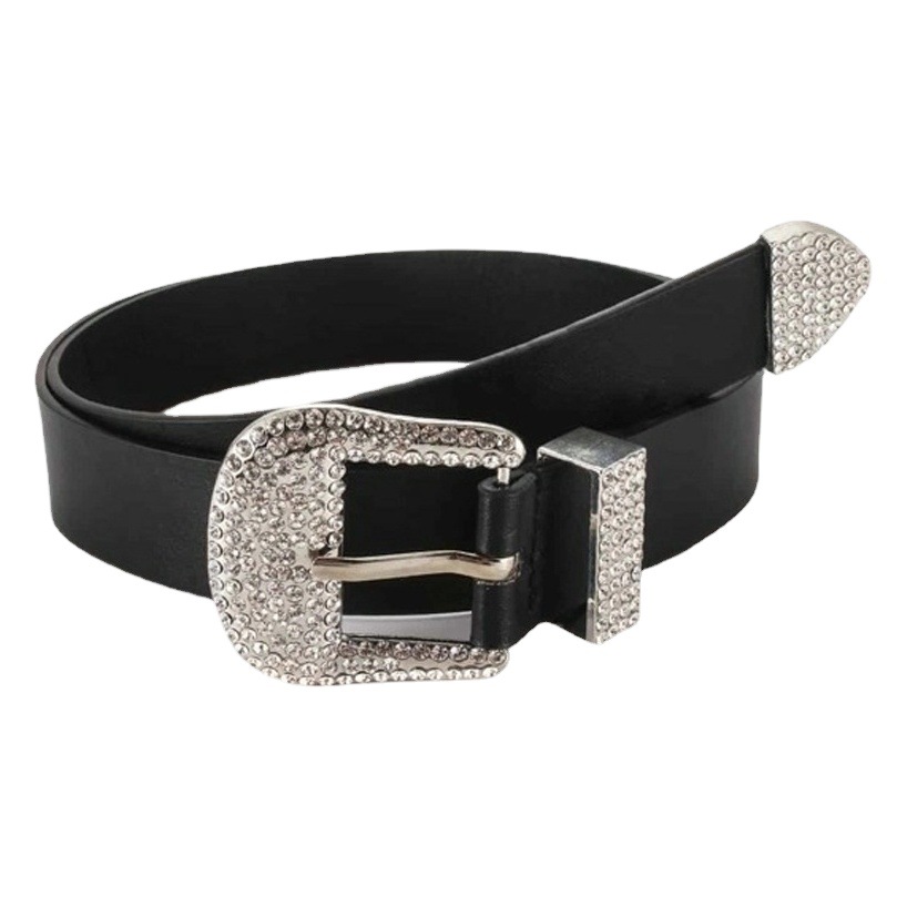 European and American Fashion Rhinestone Belt for Women Cross-Border Versatile Diamond Belt Decorative Casual Pants Jeans with Girdle Trendy