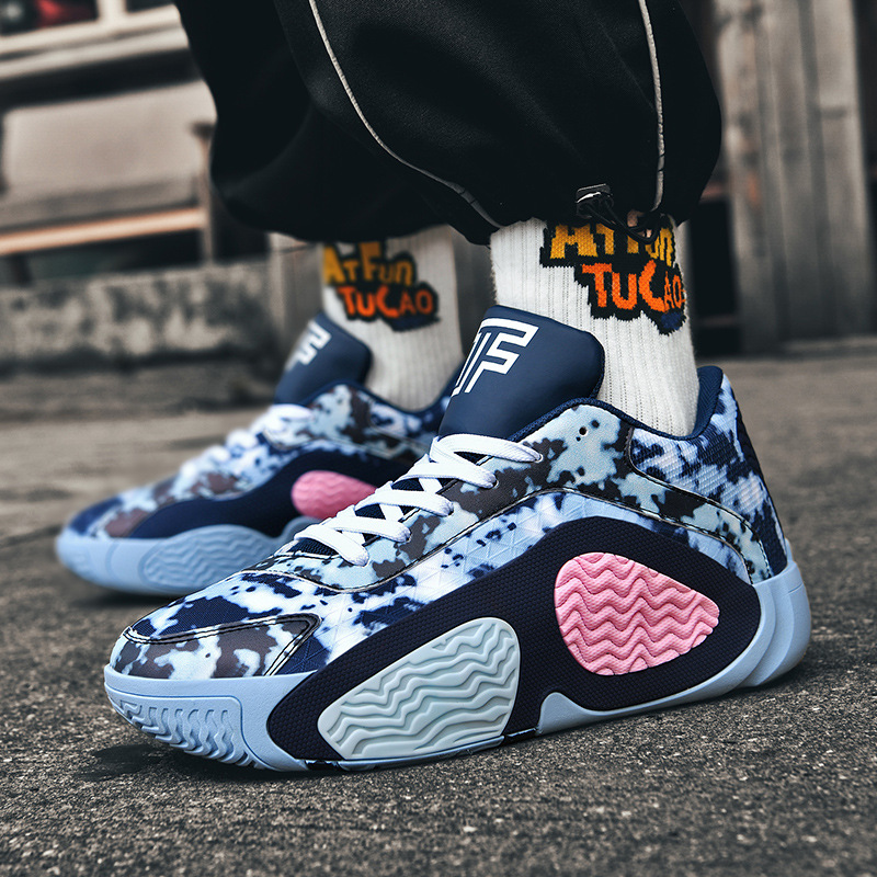 Basketball Shoes for Men and Women in Autum New Anti-Slip Wear-Resistant Shock-Absorbing Practical Mesh Breathable Student Sports Shoes High-Top Boots