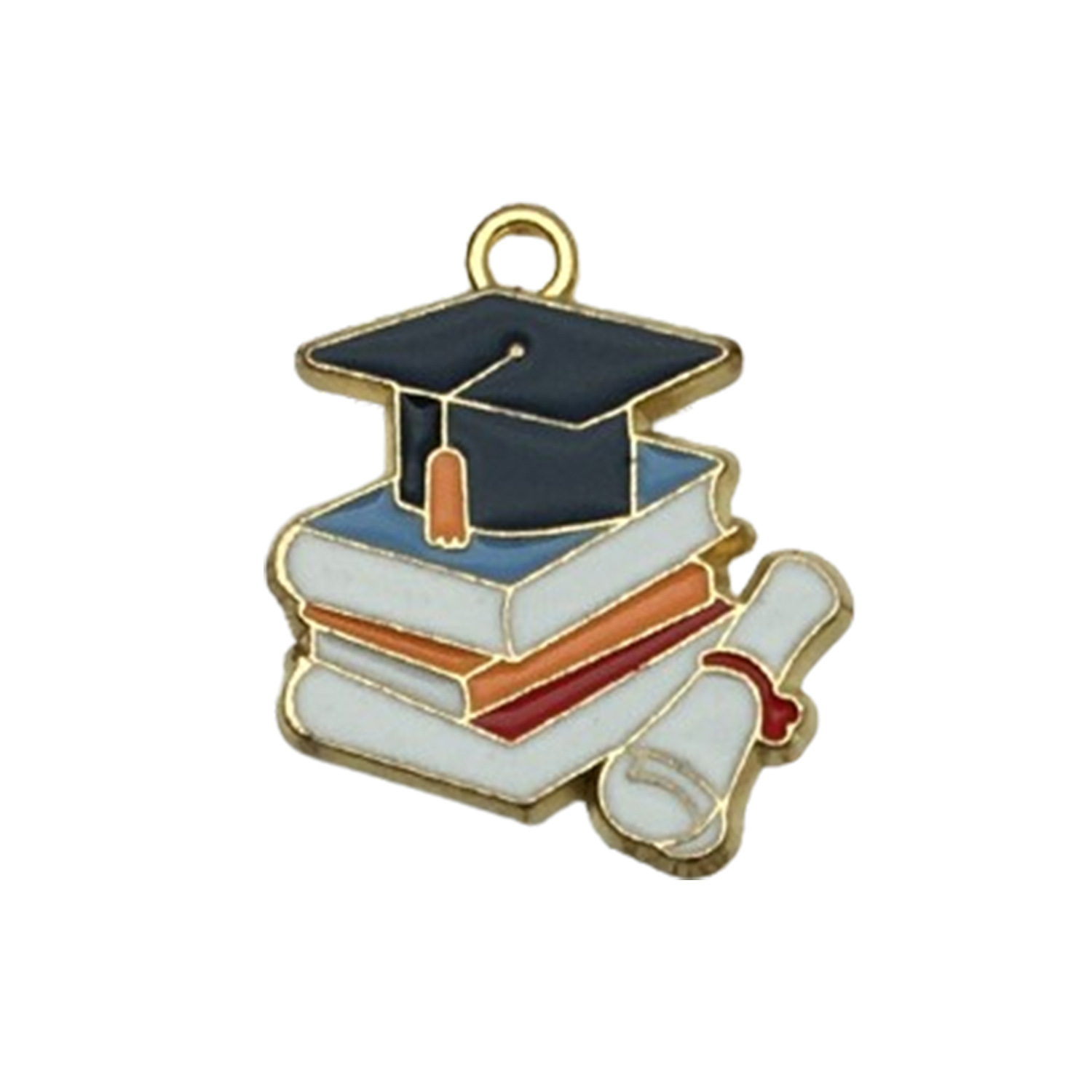 Picture of Cross-border DIY accessories alloy oil drop graduation season examination bachelor cap schoolbag size pen key chain pendant pendant