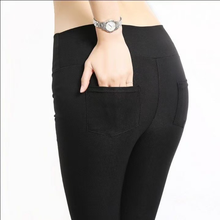 Picture of Korean-style Stretch Tight Pants Skinny Pants All-match Fashion Pencil Pants Women's Outer Wear Casual Leggings Black Spring and Autumn