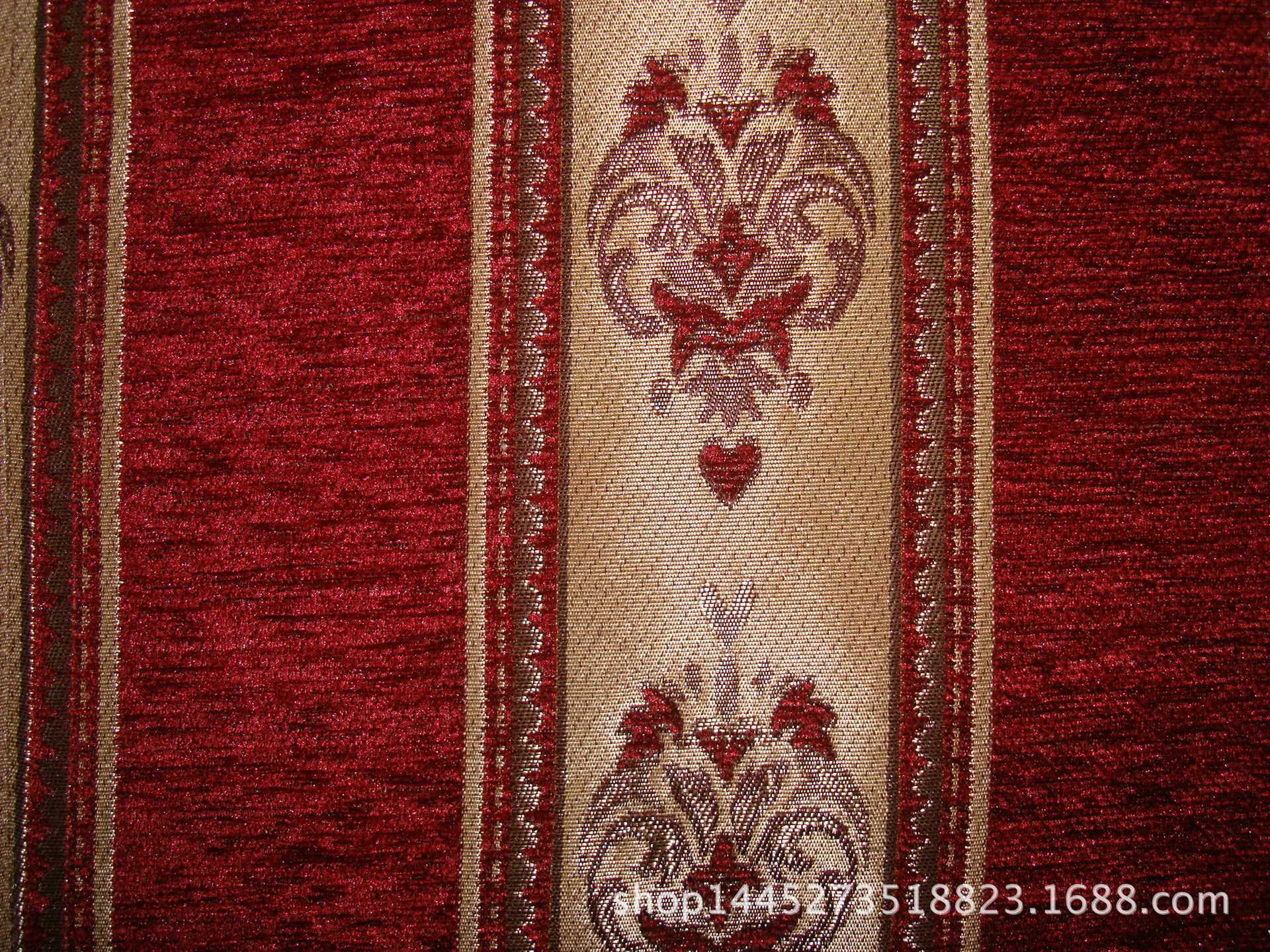 Chenille Yarn-Dyed Jacquard Fabric Sofa Release Stripesd Jacquard Decorative Fabric Cushion Fabric