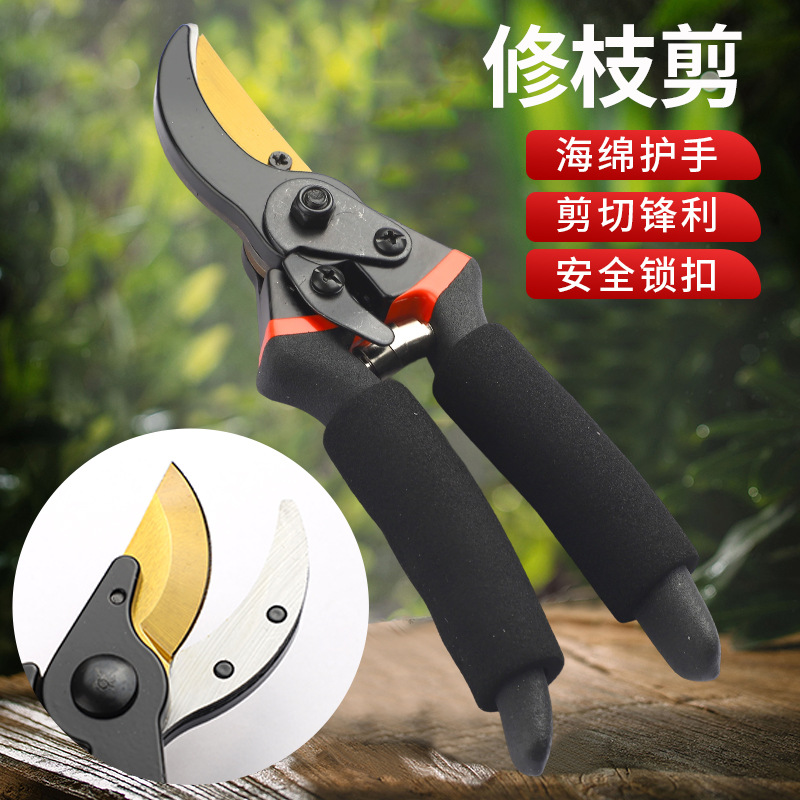 Manufacturer Wholesale Sponge Handle Pruning Shears Gardening Nursery Fruit Branch Labor-Saving Shears Gardening Grafting Thick Branch Garden Fruit Tree Shears