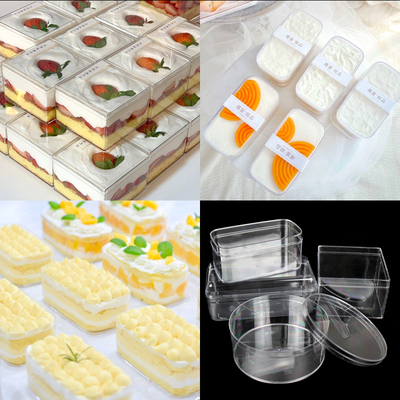 Mu Si Soymilk Fruit Melaleuca West Point Cake Packaging Box Net Red Dessert Transparent Plastic Disposable Packaging Box