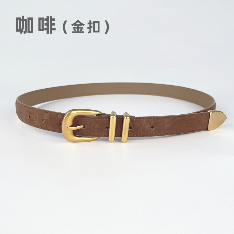 Picture of Cowhide Women's Leather Belt Decorative Casual Pants Jeans Frosted Snowflake Korean Style Vintage Fashion Women's Belt