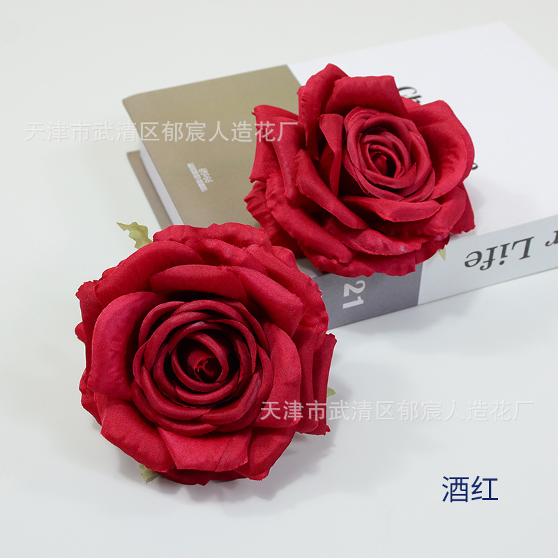 Picture of Simulated Flower Curled Rose Flower 12cm Safe Rose Wedding Background Wall Decoration Arch Flower Arrangement Gift Box with Flowers