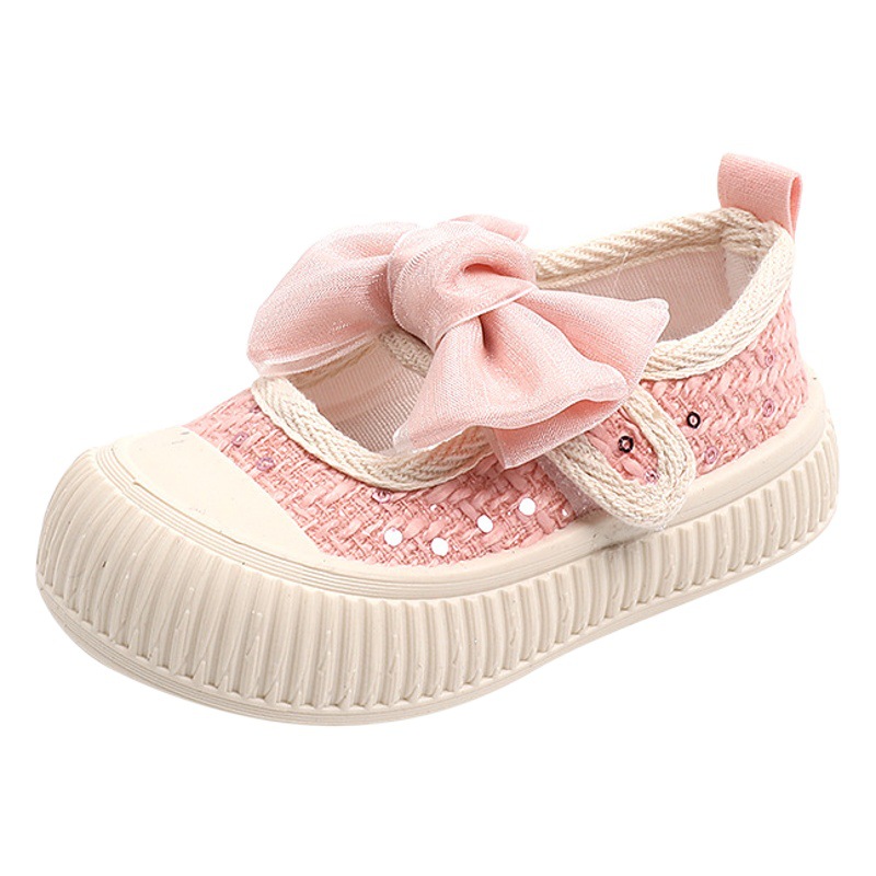 Children's canvas shoes 2024 Spring and Autumn New girls' casual shoes Korean style baby girls' canvas shoes square mouth shoes 1-3 years old