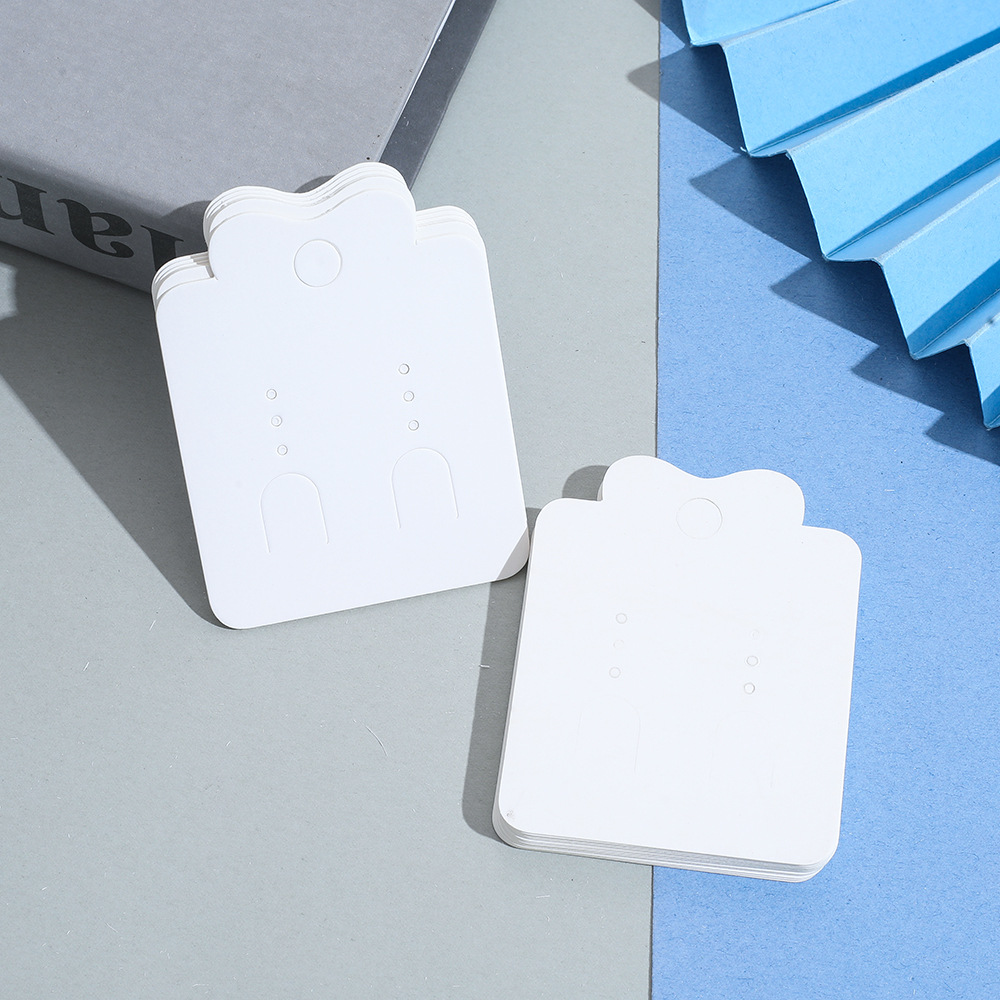 Solid Color Light Luxury Simple Earrings Cardboard Blank Ear Stud Paper Card Jewelry Packaging Cardboard Cardboard in stock Wholesale