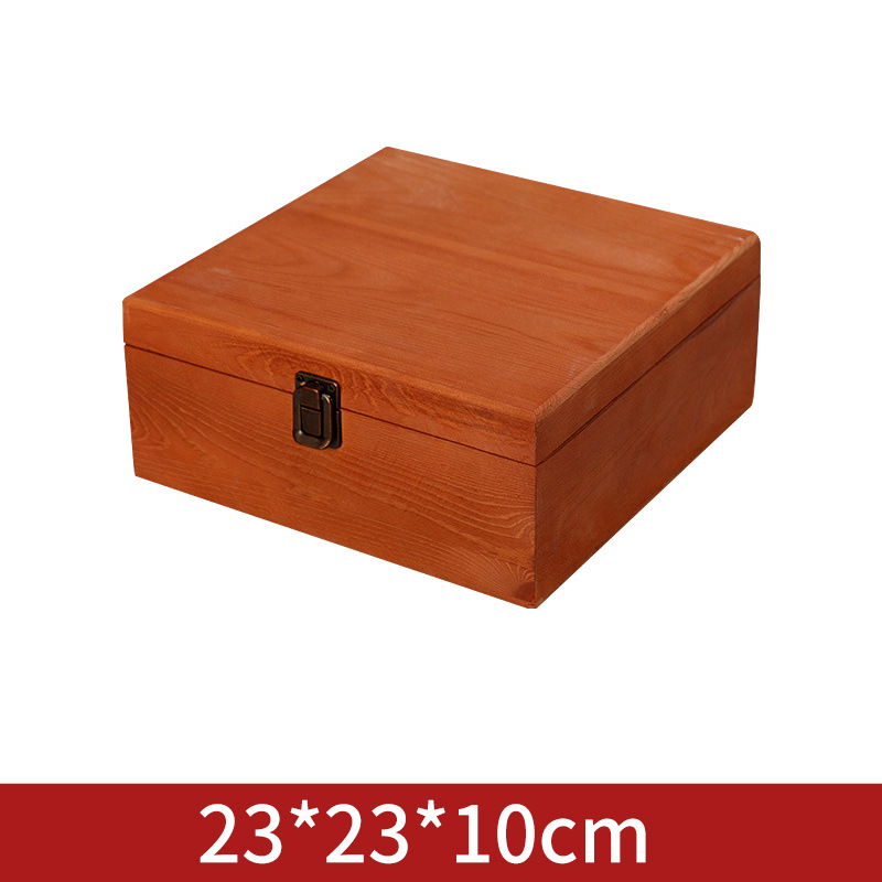 Picture of Accompanying Gift Wooden Box Vintage Storage Box with Lock Wedding Bridesmaid Best Man Gift Box Empty Box Storage Box Customizable