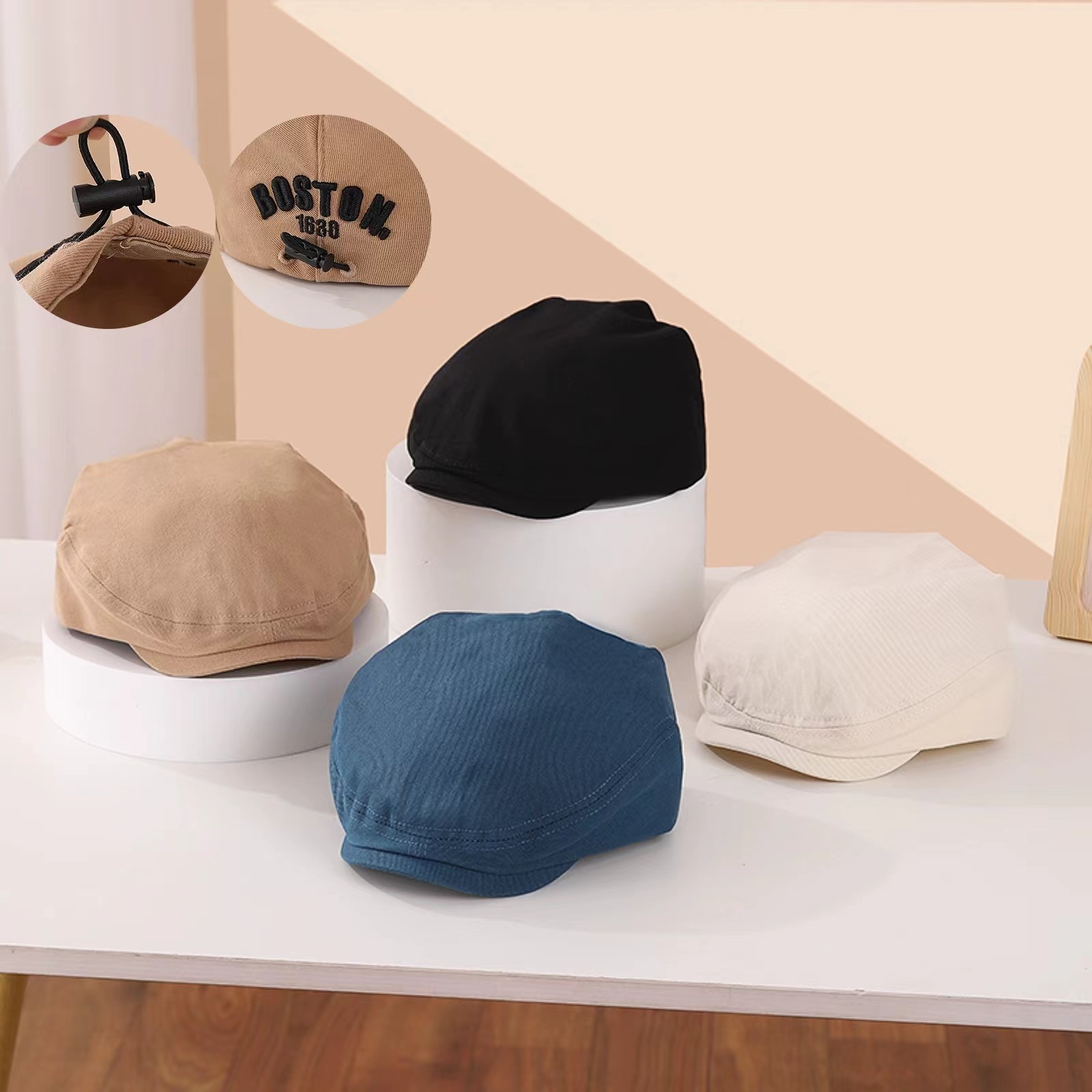 Baby's Korean-style Hat New Style All-match Denim Beret Boys' Cap Girls' Adjustable Forward Cap